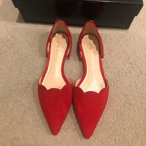 Isa Tapia Red Suede Ballet Flats Sz 35